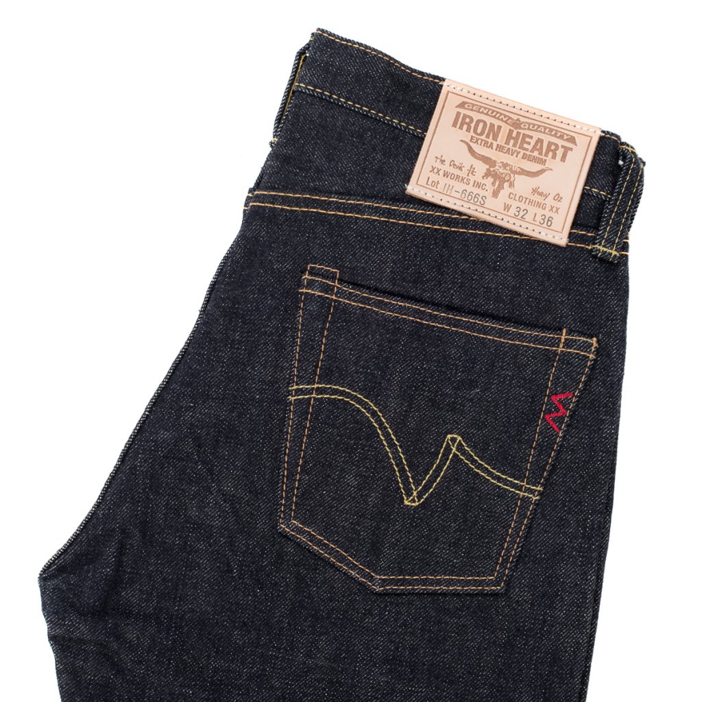 IH-666S - Iron Heart Slim Cut Jeans in 18oz Raw Indigo Denim