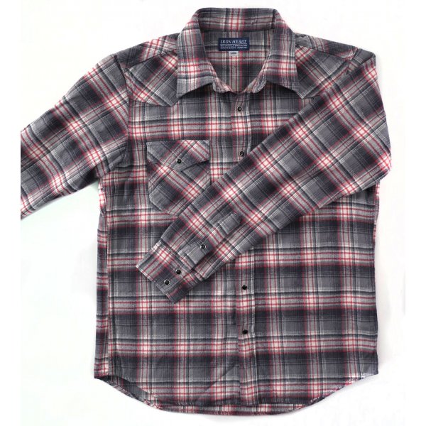 IHSH-70 | Iron Heart Heavy Herringbone Flannel Western Shirt